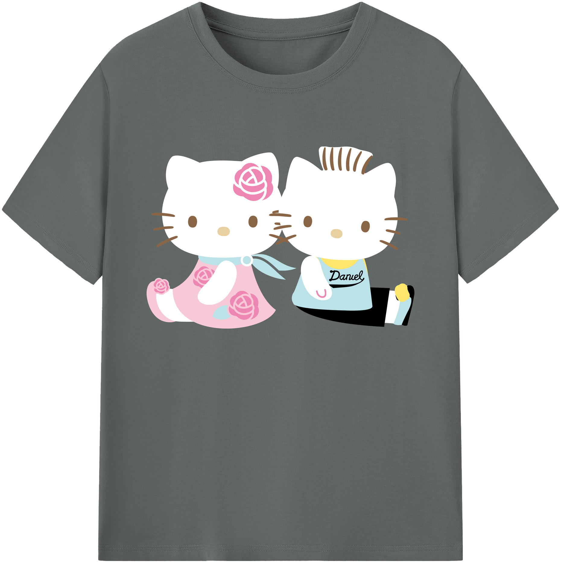 （画像用） Hello Kitty ハローキティ 綿100％ メンズ半袖Tシャツ｜肌触りやわらか＆通気性